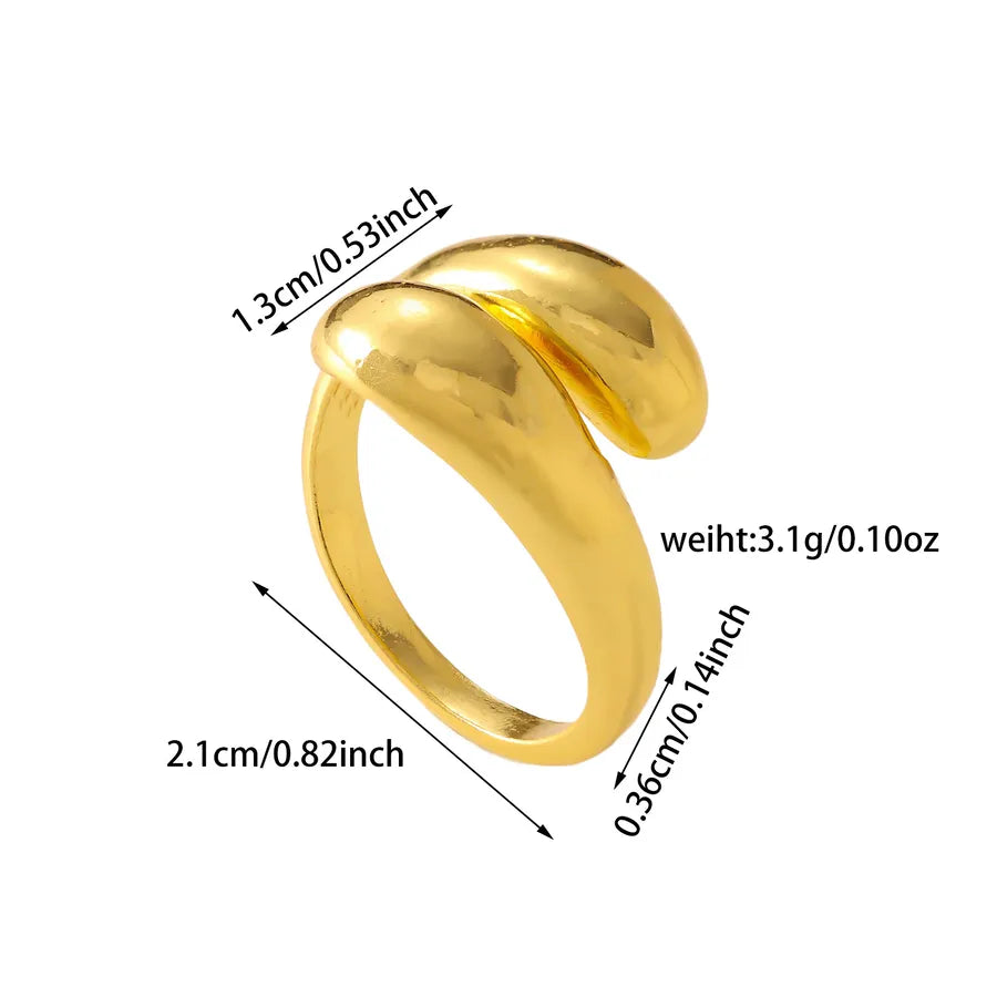 Women's Geometric Open Titanium Steel Ring 1.3*2.1cm RTW312