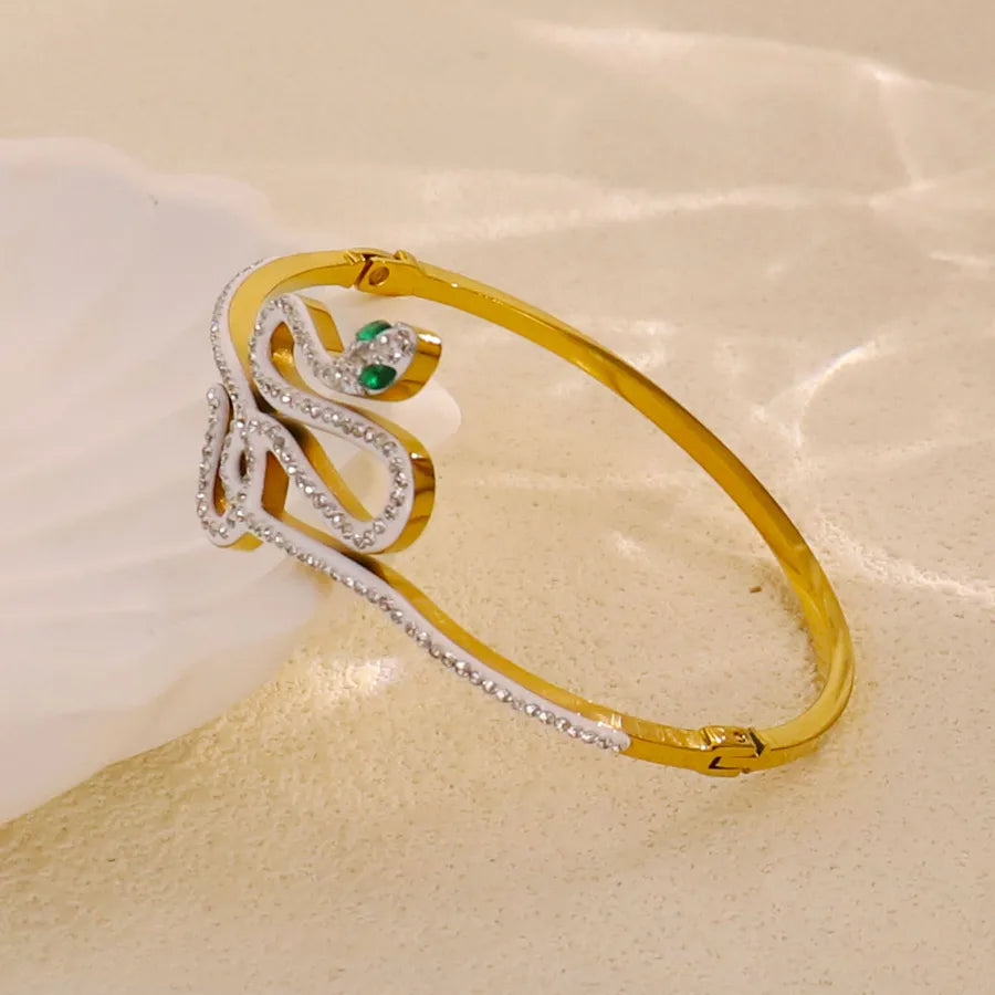 18K Gold Plated Star & Snake Stainless Steel Bracelet