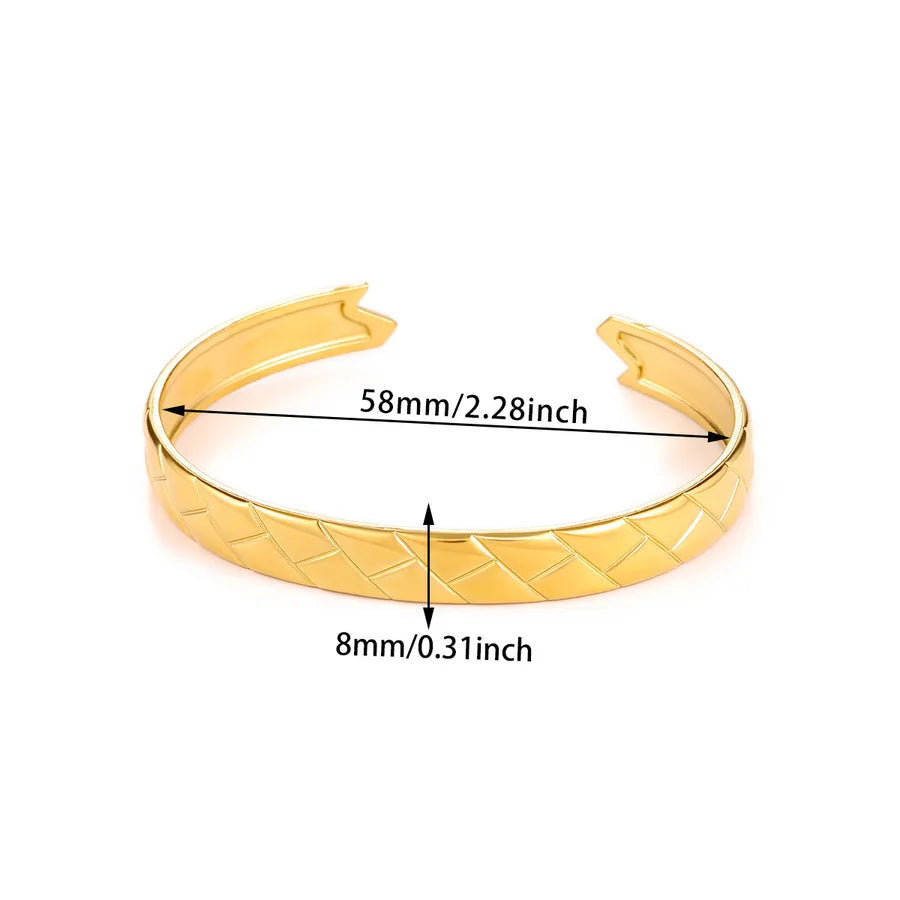 Retro Geometric Stainless Steel Bangle B2000G