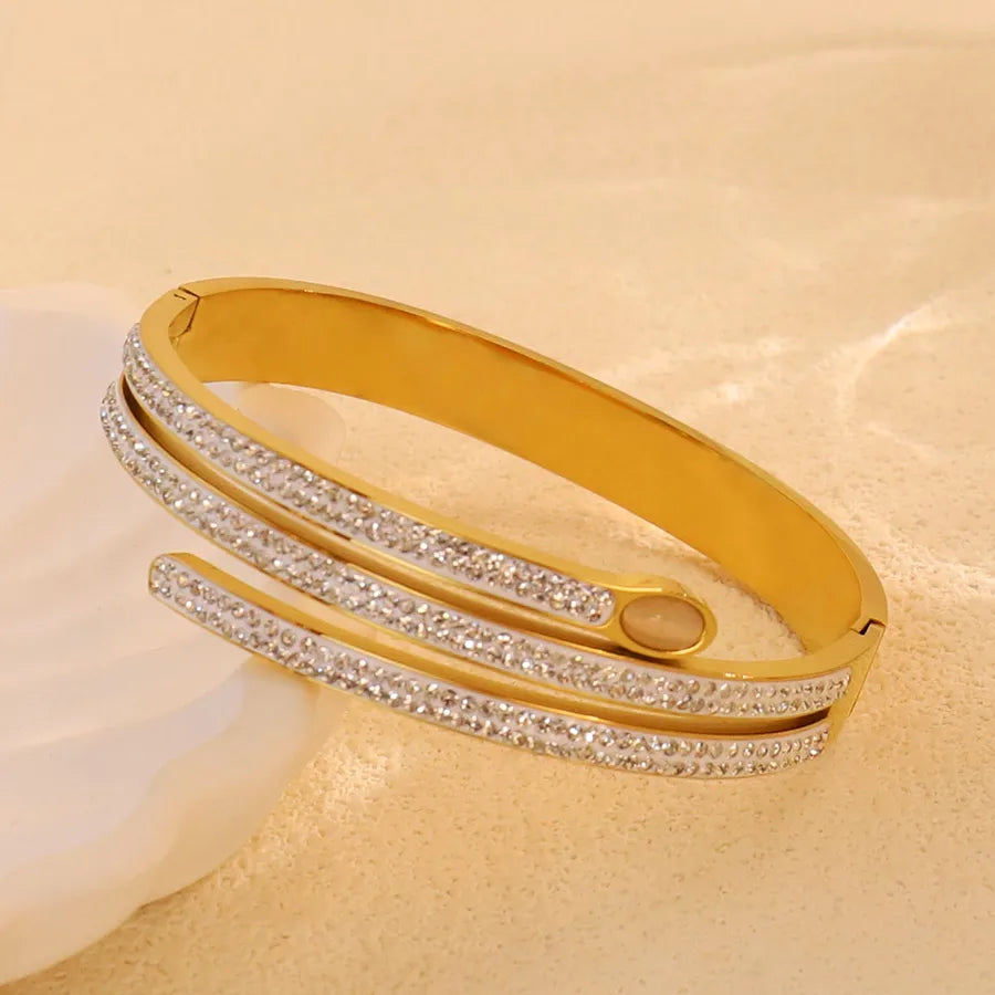 18K Gold Plated Star & Snake Stainless Steel Bracelet Average Size Gold Style 1