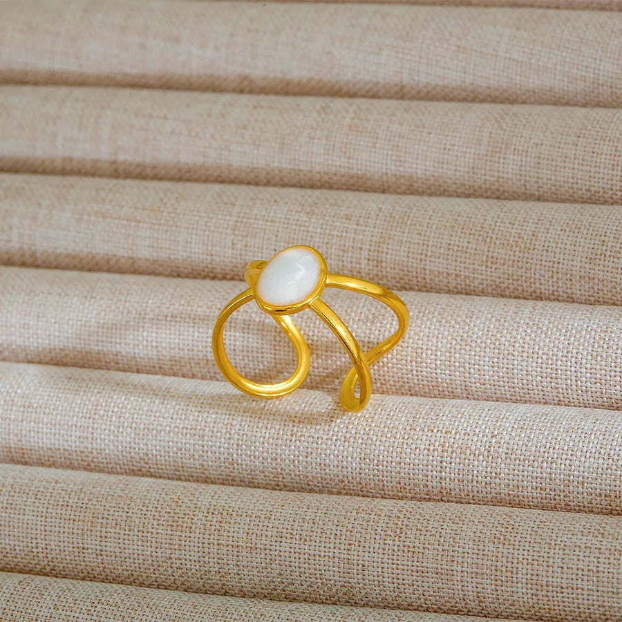 Adjustable 18K Gold Stainless Steel Ring 119