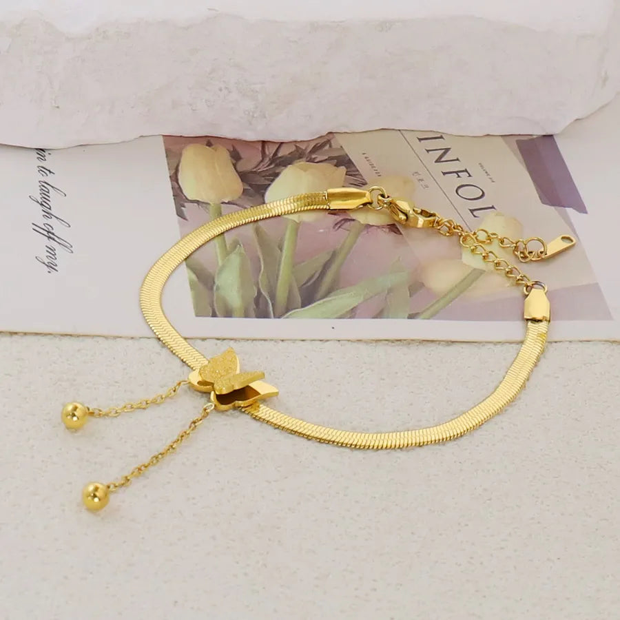 Gold Plated Stainless Steel Asymmetric Bracelet Average Size Gold Style 18