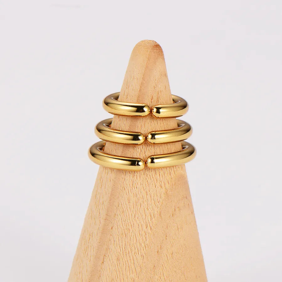 18K Gold Plated Stainless Steel Hoop Earrings Set