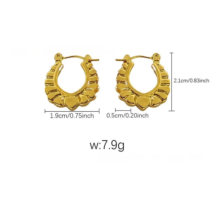 Elegant Gold Titanium Steel Hoop Earrings