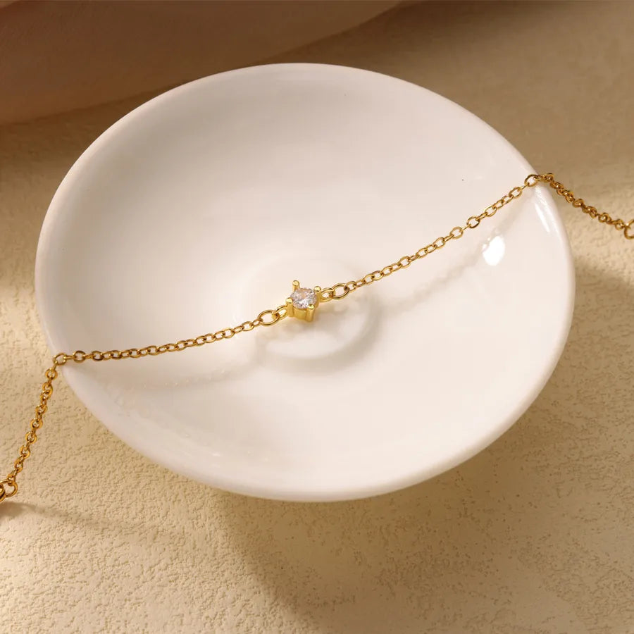 18K Gold Plated Geometric Zirconia Bracelet