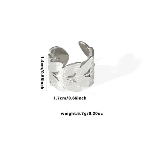 Titanium Steel Fish Tail Ring for Women Adjustable Opening