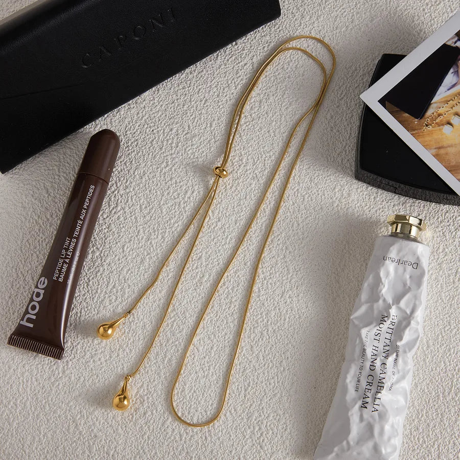 Gold Y-Chain Pendant Necklace – Minimalist Jewelry