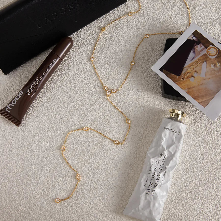 Gold Y-Chain Stainless Steel Pendant Necklace