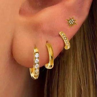 18K Gold Plated Stainless Steel Zircon Earrings