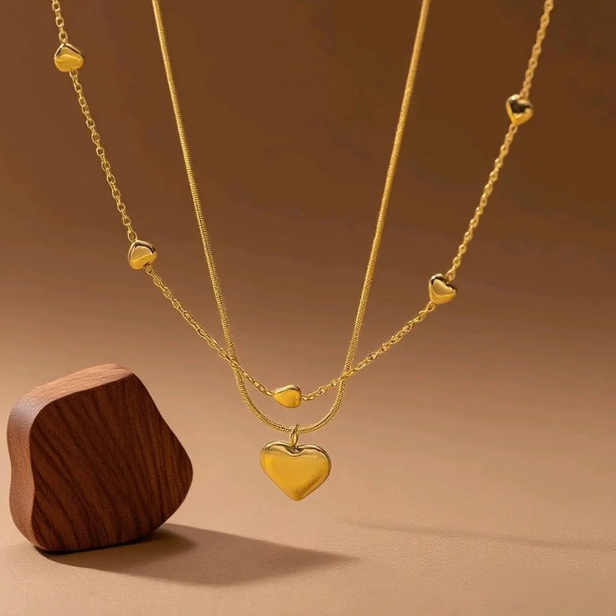 Titanium Steel Heart Pendant Necklace