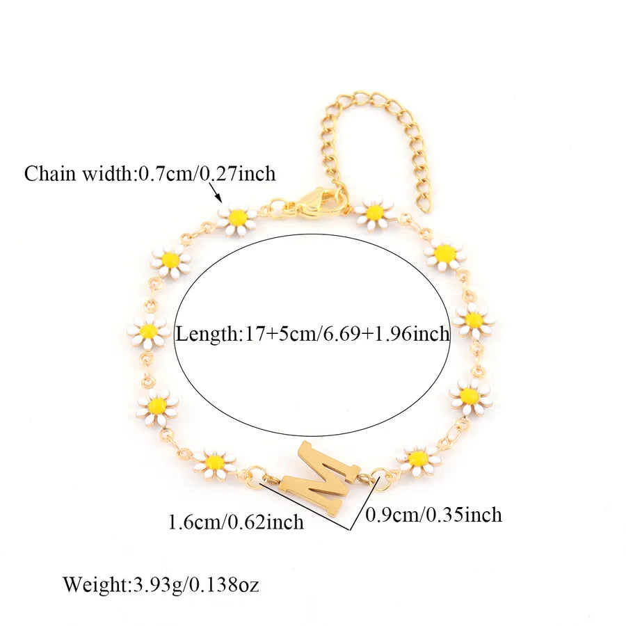 Gold Daisy Chain Bracelet for Women