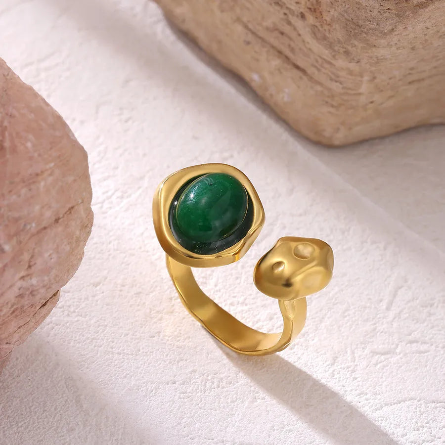 Geometric Gold Open Ring for Women