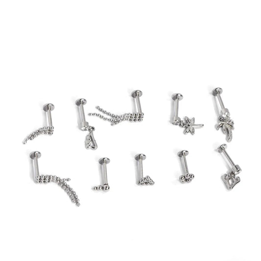 Stainless Steel Dragonfly & Palm Cartilage Earring