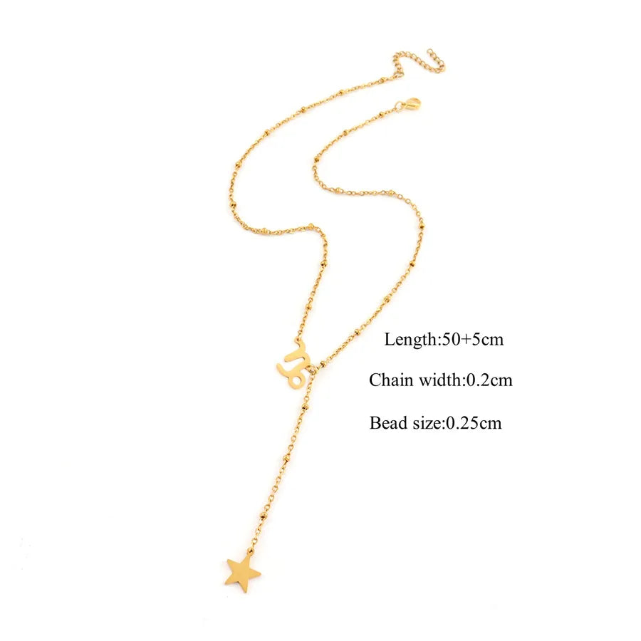 Gold Constellation Pendant Necklace – Stainless Steel Gold Capricorn