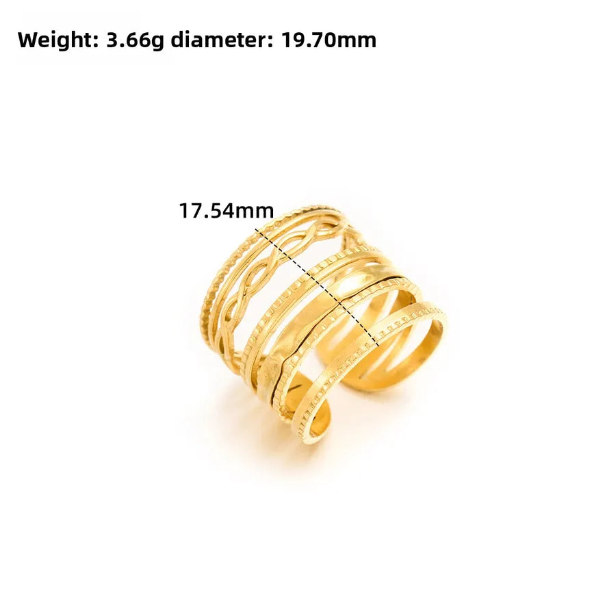 Gold Open Heart Stainless Steel Ring Adjustable Opening J298 Gold