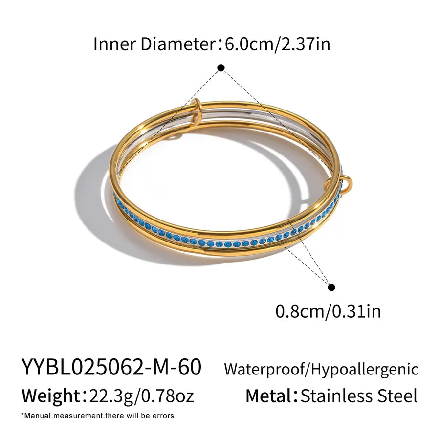 Gold Zircon Geometric Link Bracelet for Women