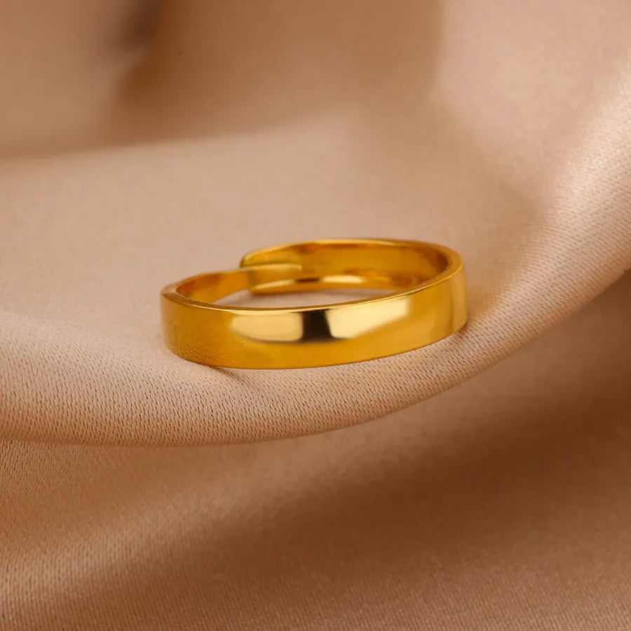 Minimalist 18K Gold Stainless Steel Ring