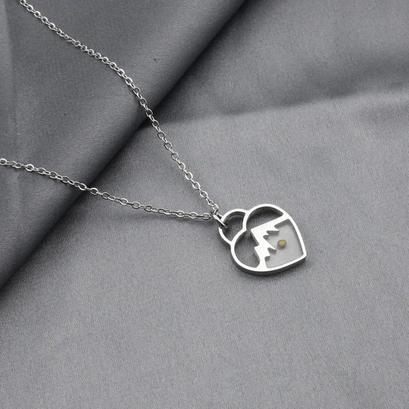 Mustard Seed Heart Necklace – Stainless Steel