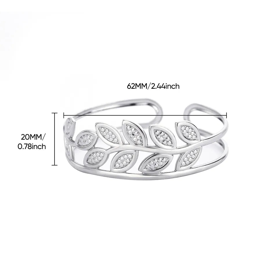 18K Gold Leaf & Flower Stainless Steel Bangle B1720P