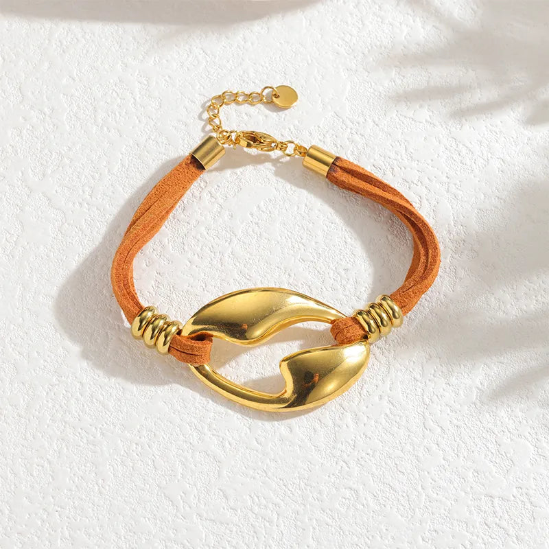 Geometric Velvet Rope Bracelet – 18K Gold Plated