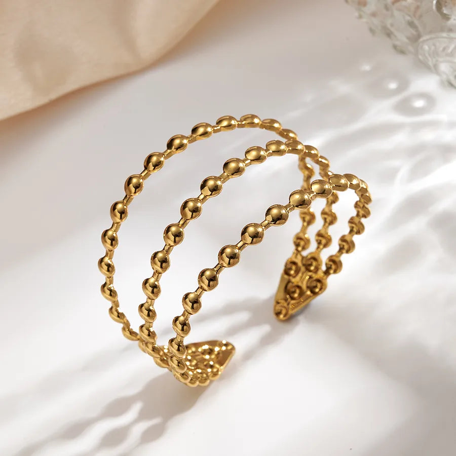 18K Gold Plated Stainless Steel Bangle D (inner Diameter: About 52mm) 1 Pc Package