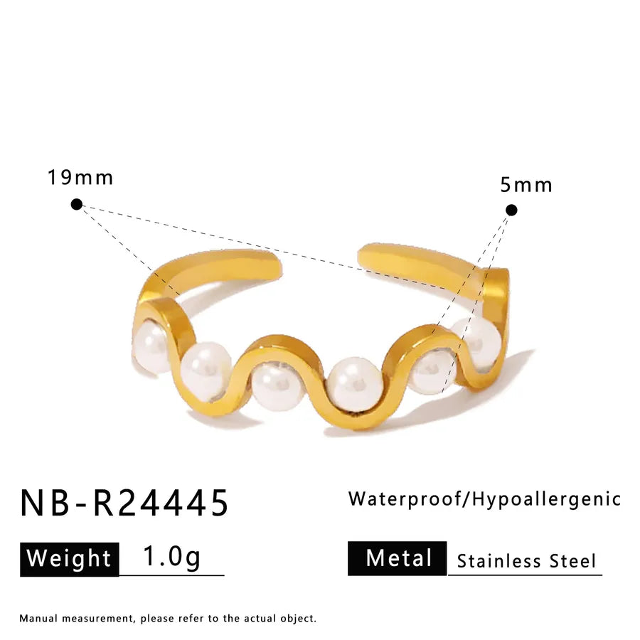 18K Gold Plated Stainless Steel Open Ring NB-R24445