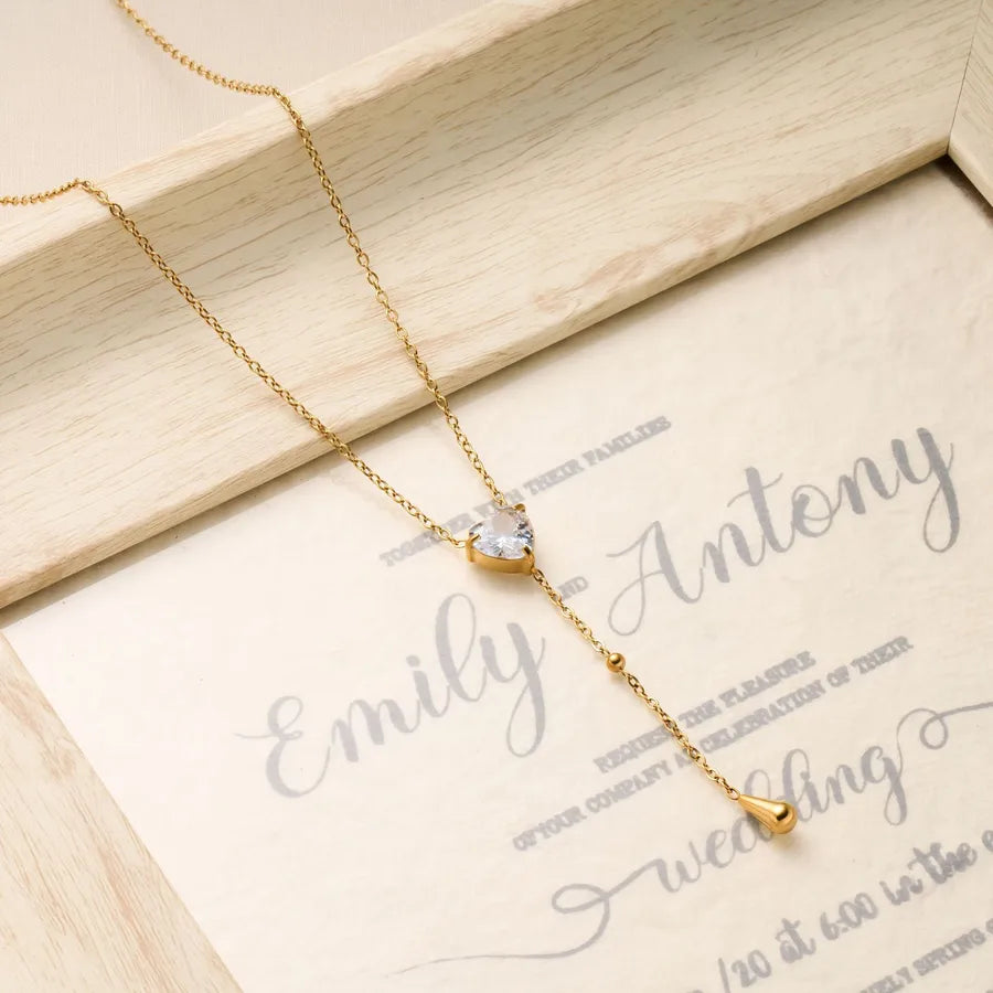 18K Gold Plated Heart Tassel Necklace