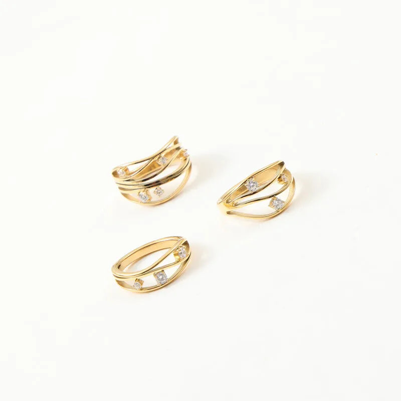 18K Gold Plated Geometric Titanium Steel Ring