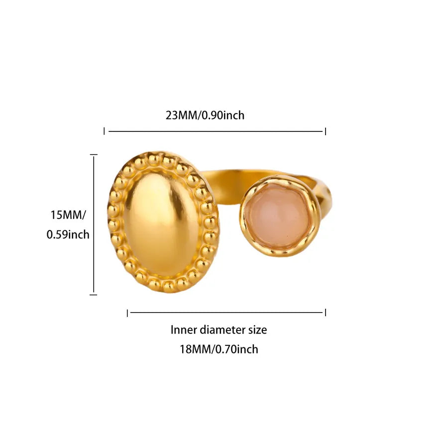 Retro Pink Cat Eye Geometric Open Ring JZ8015G-1