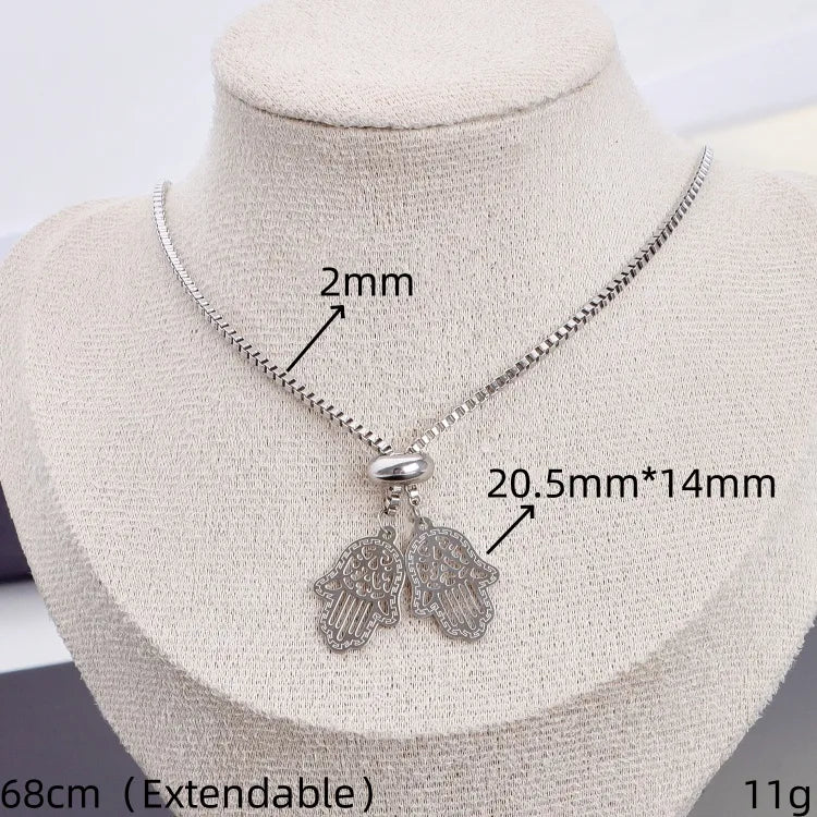 Silver Multi-Charm Stainless Steel Pendant Necklace 20.5mm*14mm Silver 1 Piece