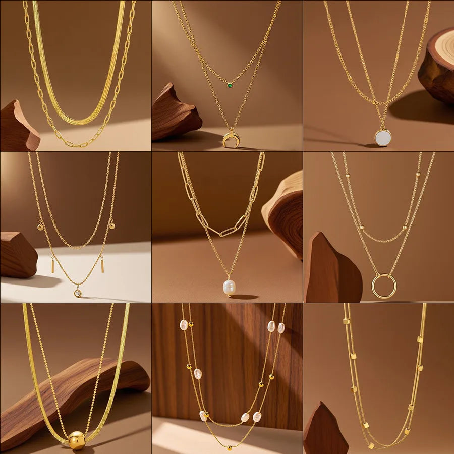 Double Layer Titanium Steel Heart Necklace