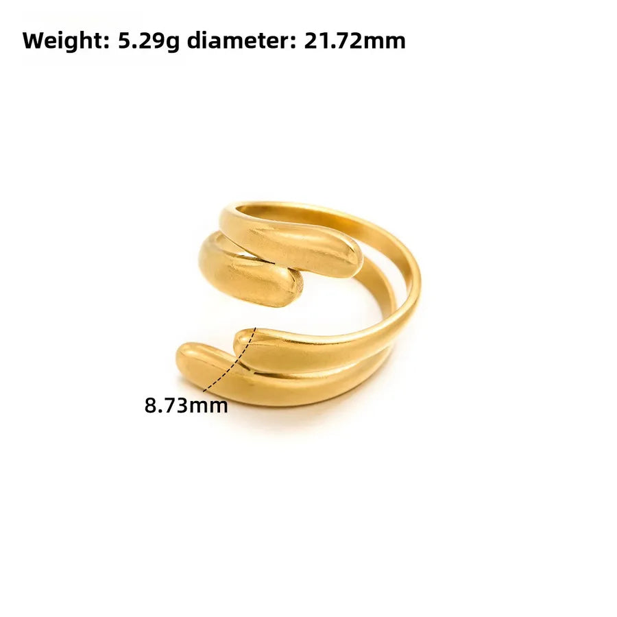 Gold Open Heart Stainless Steel Ring Adjustable Opening J301 Gold