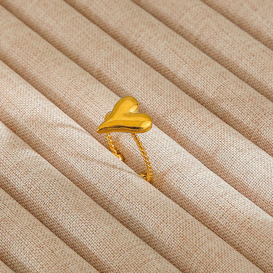 Heart Pattern Stainless Steel Ring 123