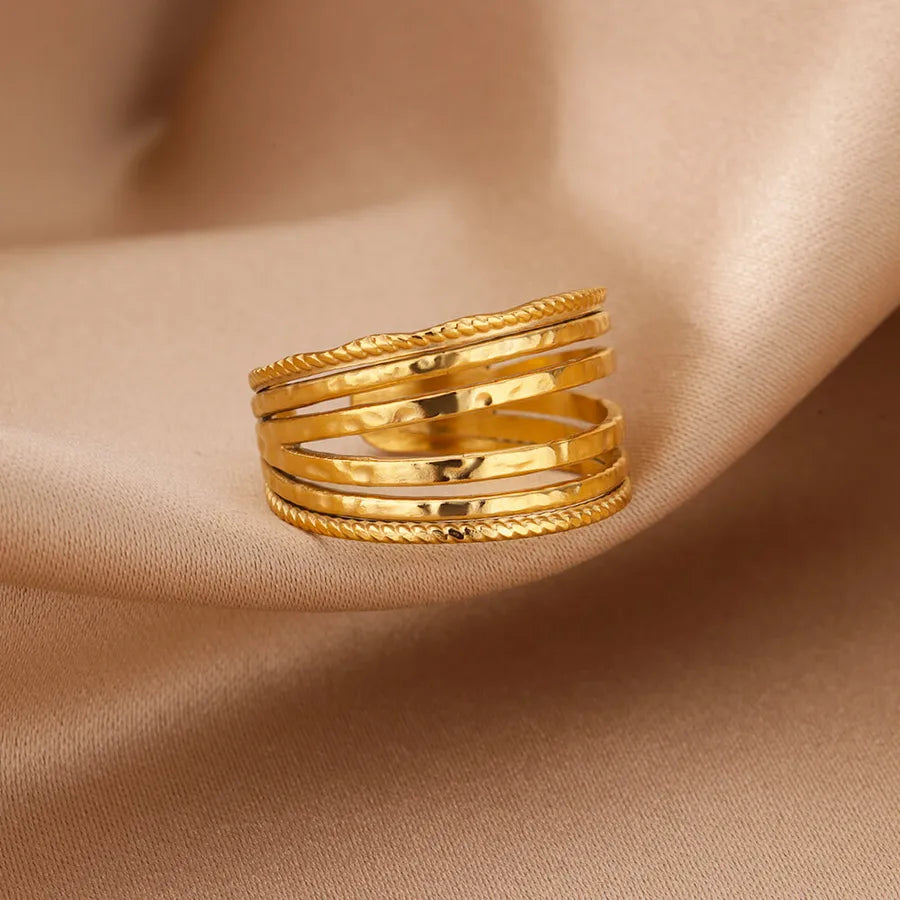 18K Gold Plated Stainless Steel Open Ring