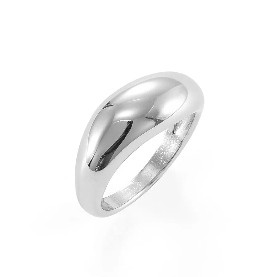 Retro Geometric Titanium Steel Ring 18 MR947