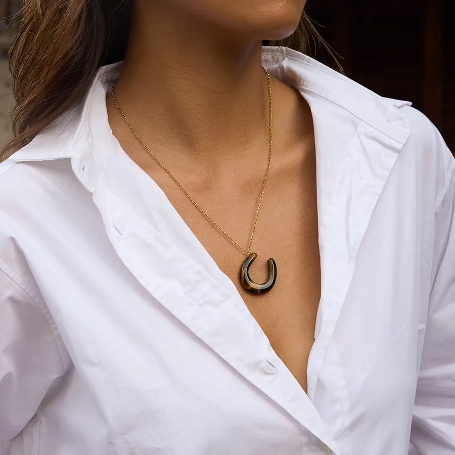 18K Gold PVD U-Shape Stainless Steel Necklace