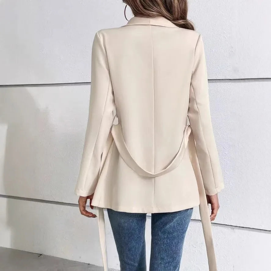 Slim Fit Belted Blazer for Women