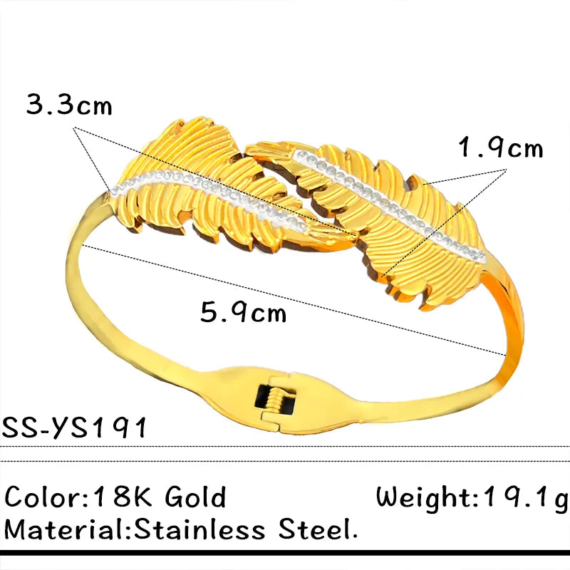 Gold Plated Stainless Steel Diamond Bangle