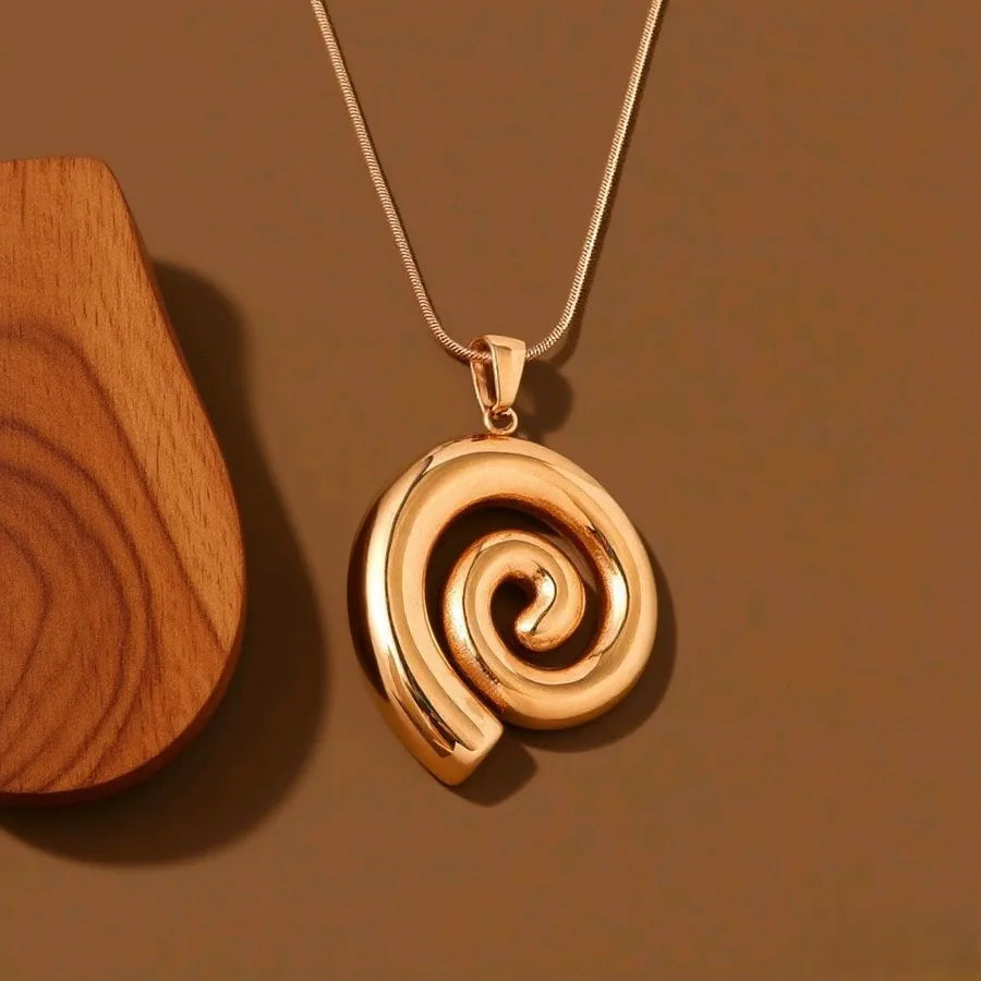 Titanium Steel Heart Pendant Necklace X0653-Vortex-Necklace- Gold