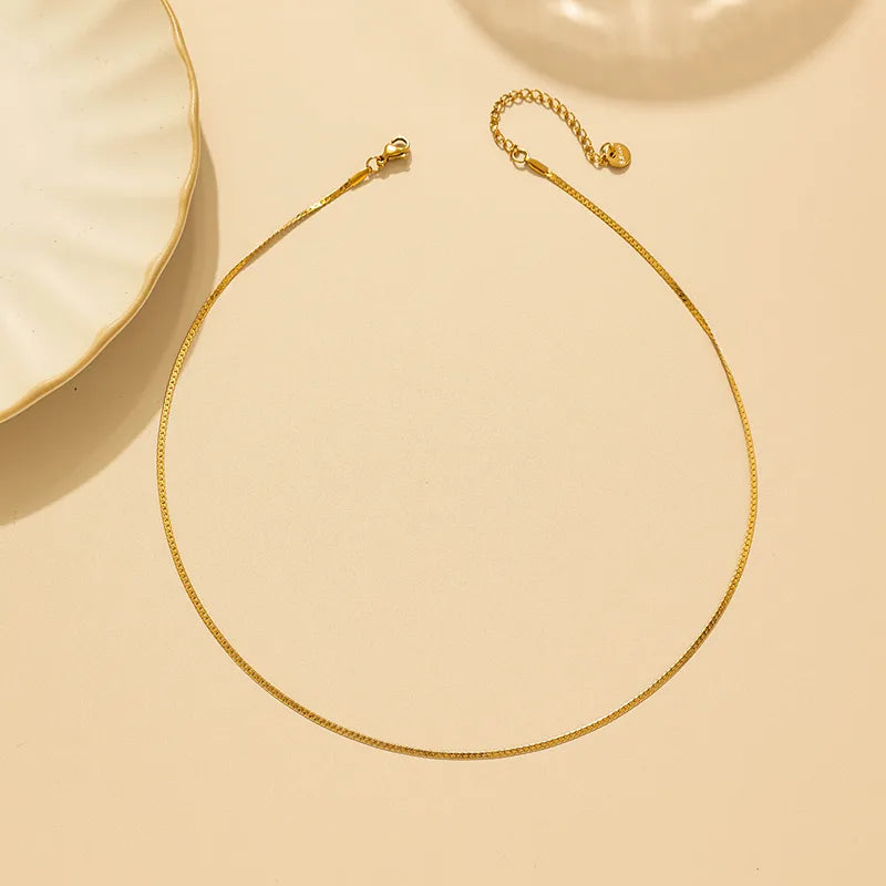 Gold Stainless Steel Chain Necklace