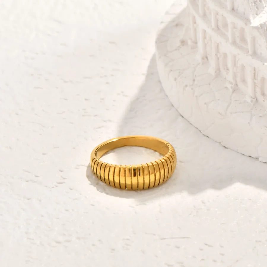 18K Gold Plated Twist Zircon Double Layer Ring