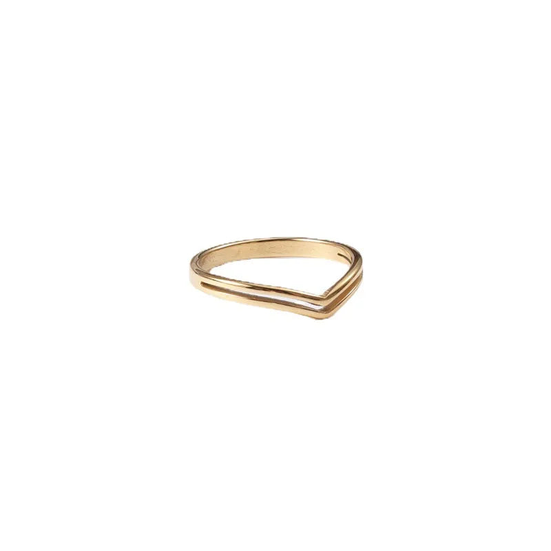 18K Gold Plated Geometric Titanium Steel Ring