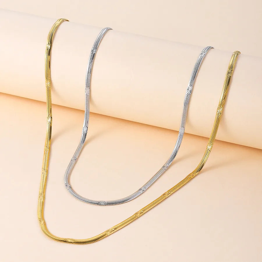 18K Gold Snake Bone Chain Necklace