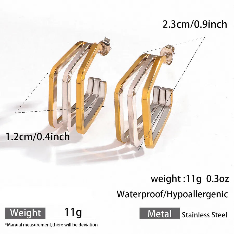 Gold & Silver Gradient Stainless Steel Earrings