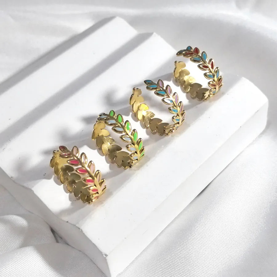 18K Gold Plated Open Wheat Ring