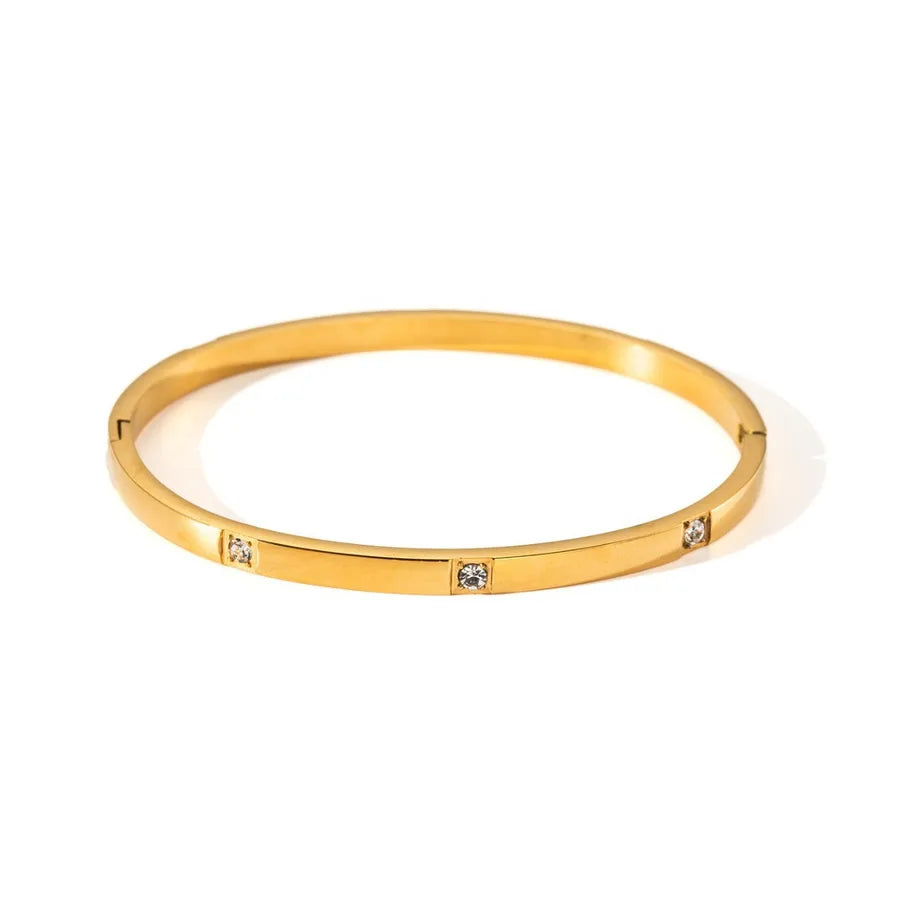 Vintage Zircon Titanium Steel Women's Bracelet