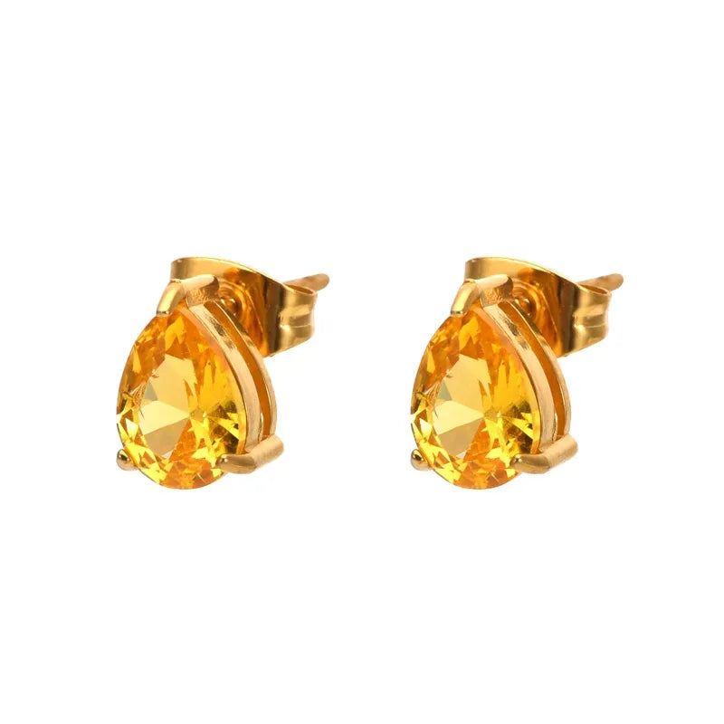 December Birthstone Waterdrop Earrings GOLD-November