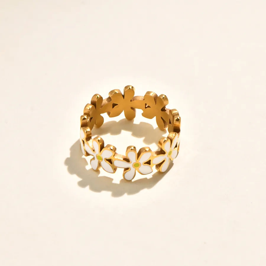 Gold Daisy Butterfly Knot Zircon Ring Gold 2