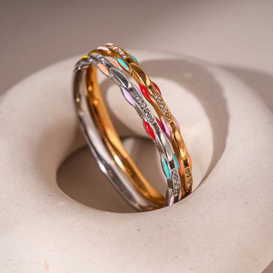 Elegant Geometric Diamond Bangle Bracelet