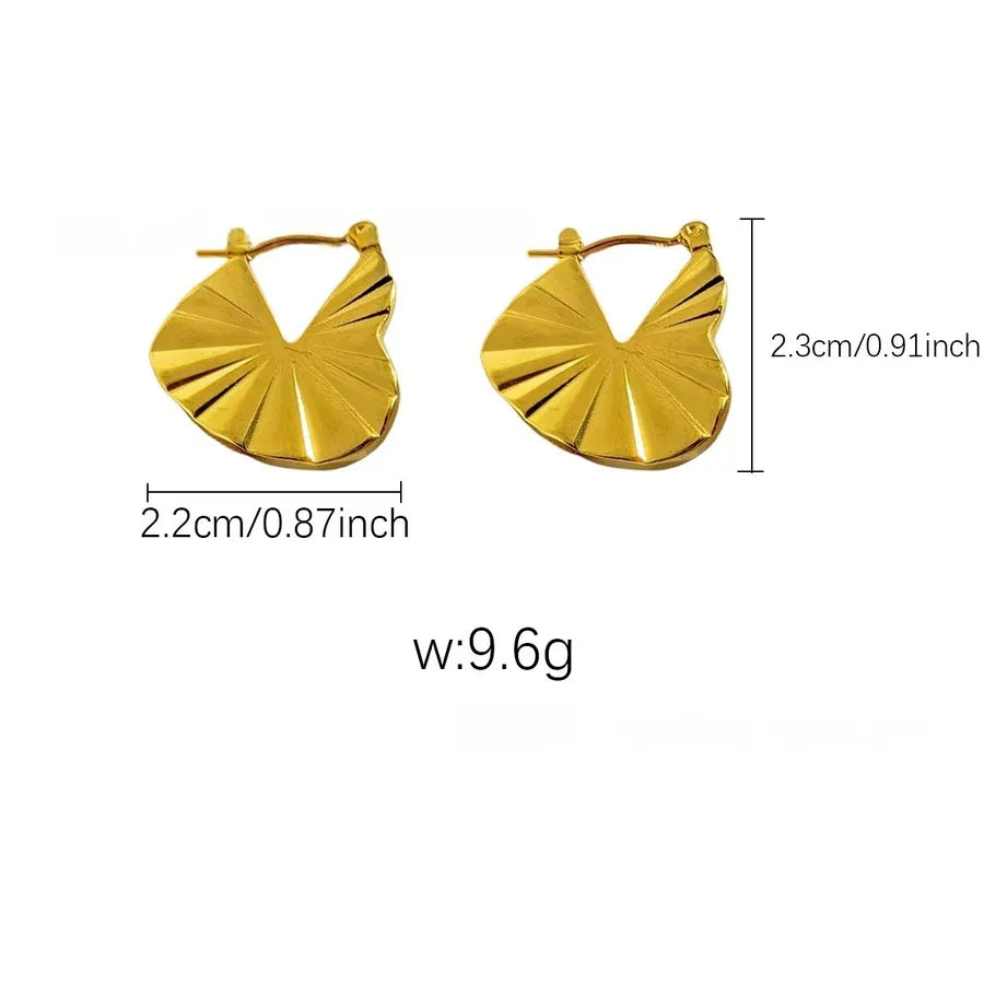 Elegant Gold Titanium Steel Hoop Earrings